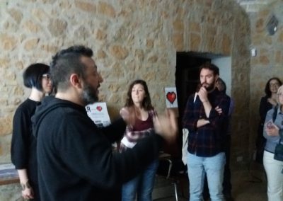 Salvatore Iaconesi welcoming participants at HER's headquarters